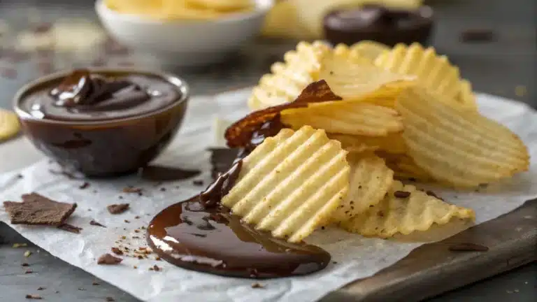 covered potato chips with sea salt