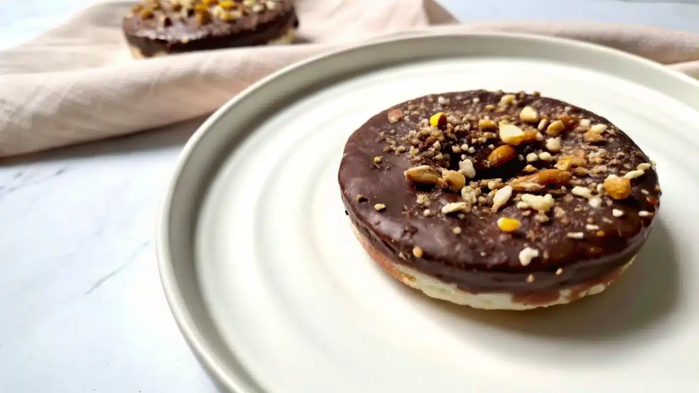 Dark chocolate rice cake with sea salt