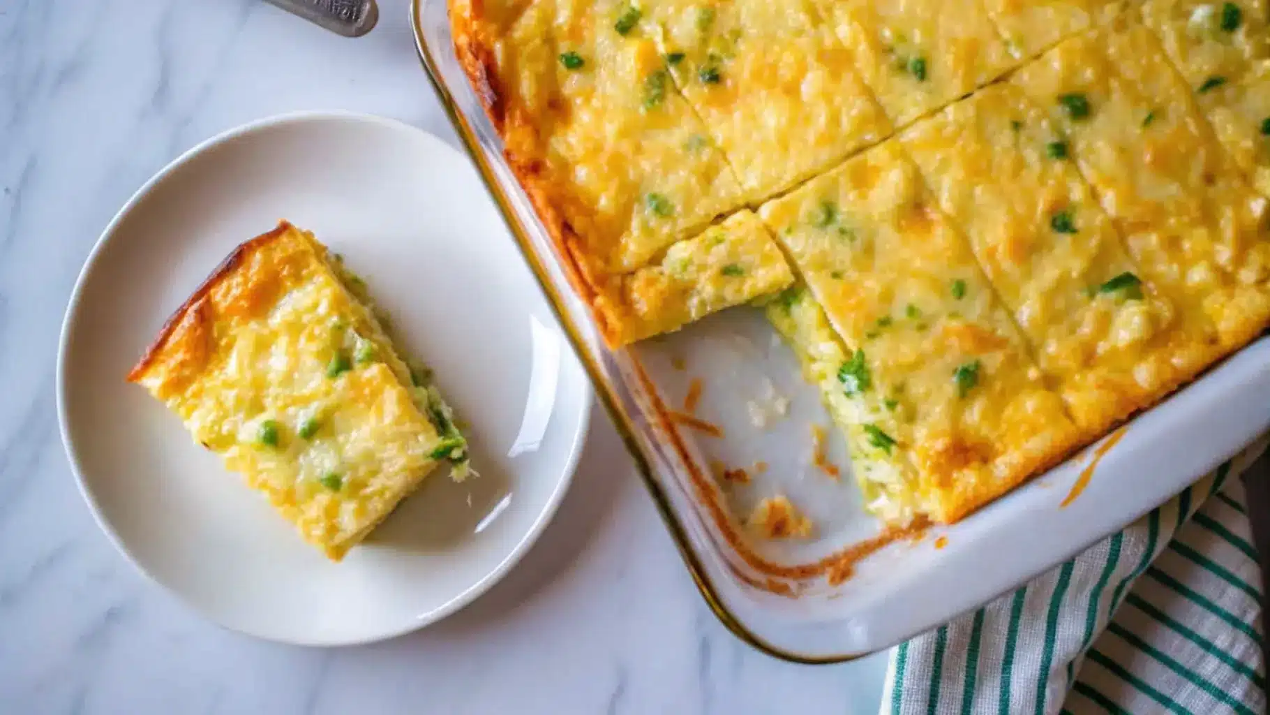 Baked Cottage Cheese Eggs in a rustic baking dish, golden and fluffy, garnished with fresh parsley—perfect for a high-protein breakfast.