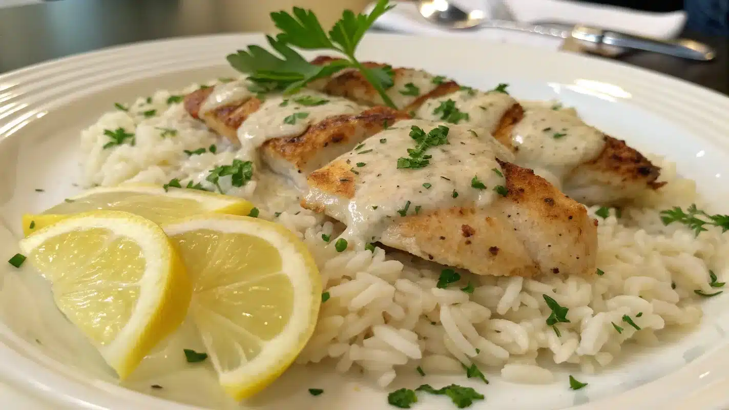 Chicken Scampi with Garlic Parmesan Rice – Creamy & Flavorful