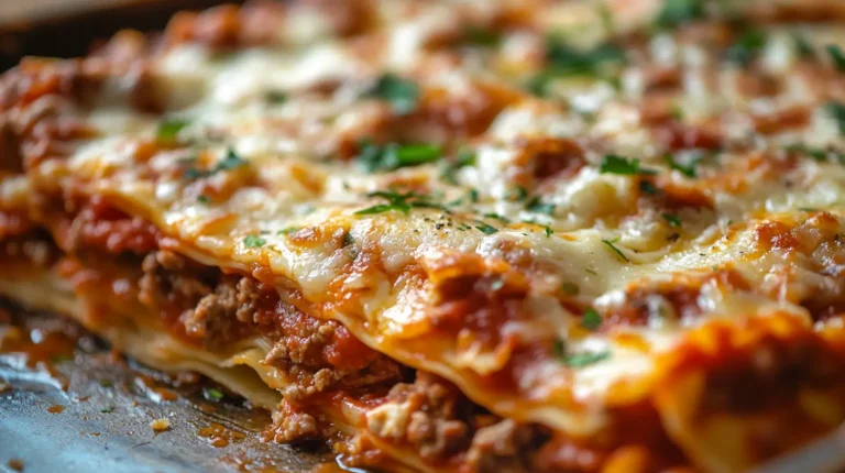 Step-by-step layering of ricotta, marinara, and mozzarella on a lasagna pizza crust.