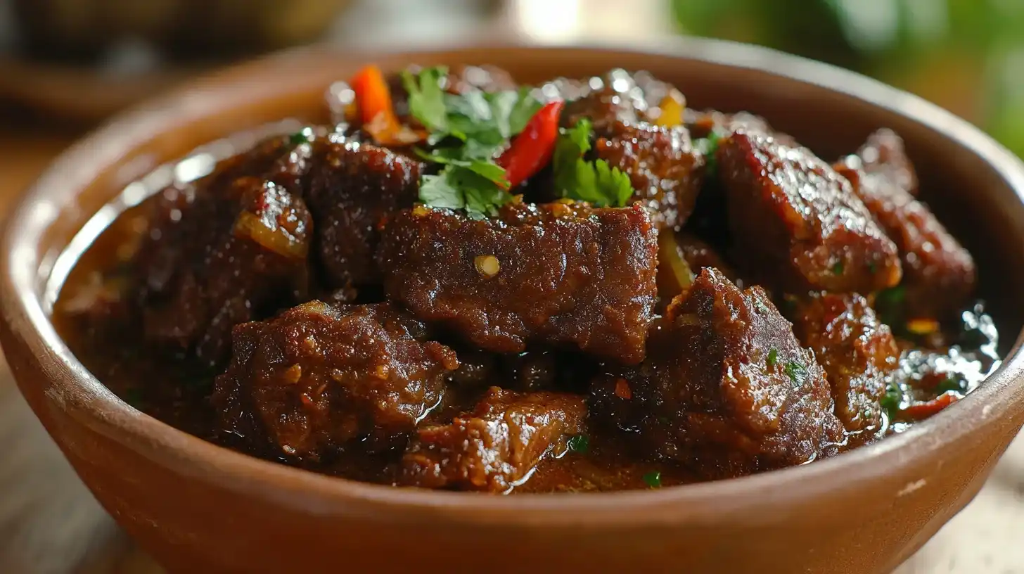 Authentic Indonesian Beef Rendang slow-cooked to perfection