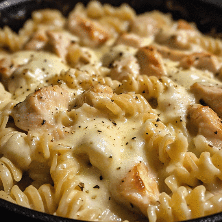 Creamy Velveeta Chicken Rotini with Mozzarella Garlic Sauce