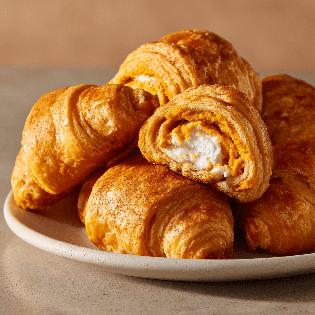 pumpkin pie crescent rolls with cream cheese filling