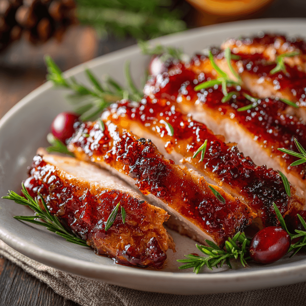 cranberry orange glazed turkey breast