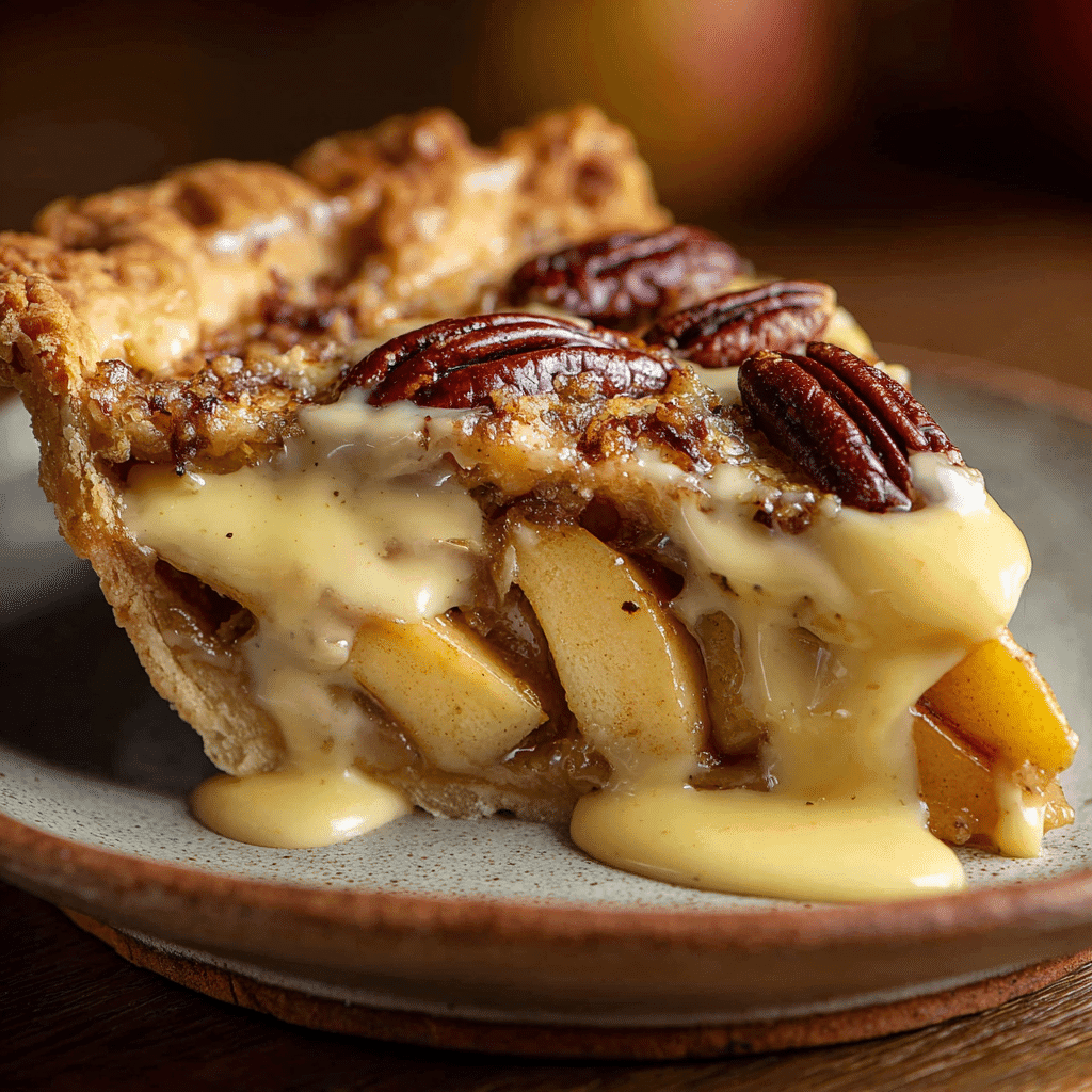 Toffee Apple Pie with Vanilla Custard: A Cozy Fall Dessert Dream