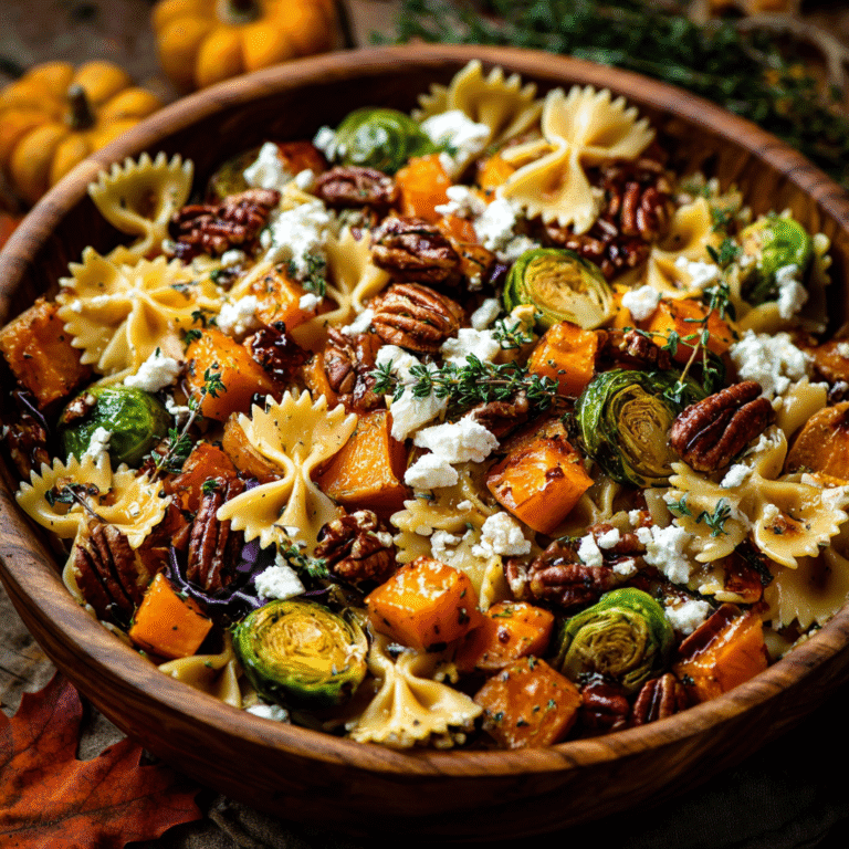 Fall Pasta Salad with Butternut Squash and Brussels