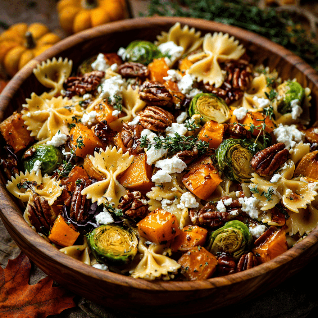 Fall Pasta Salad with Butternut Squash and Brussels