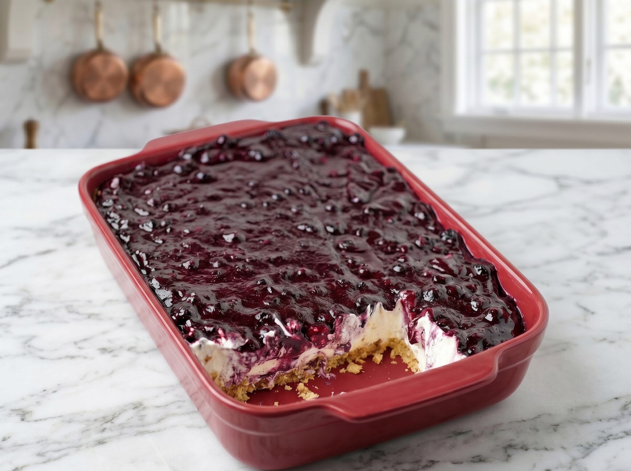 Creamy No-Bake Blueberry Delight: Easy Layered Dessert