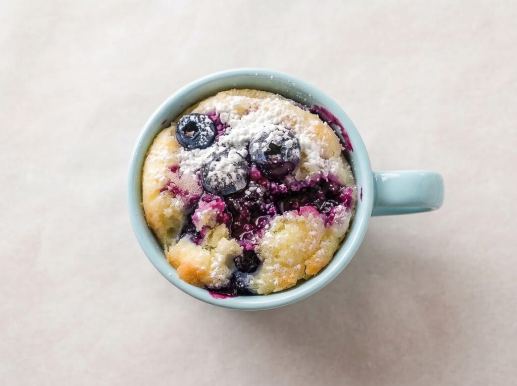 Fluffy Blueberry Mug Cake
