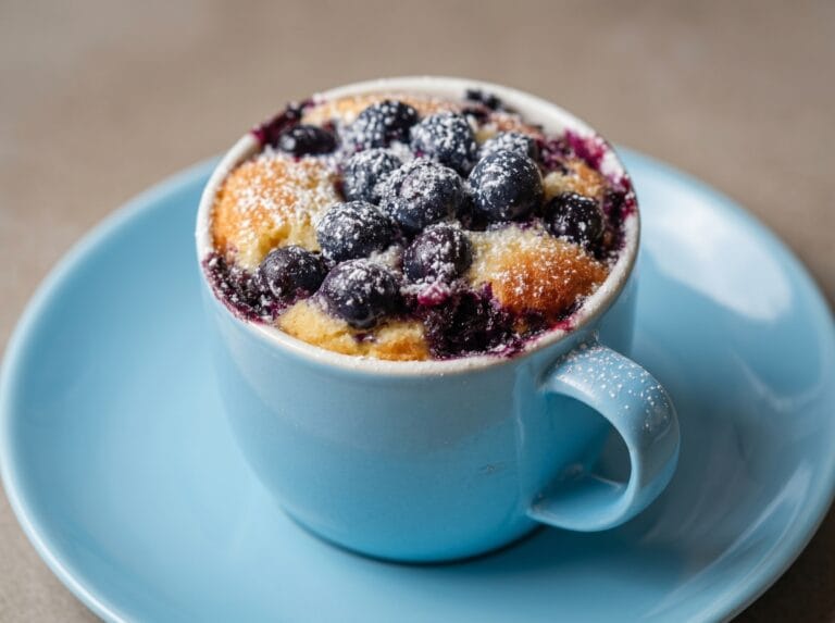 the Best Microwave Blueberry Mug Cake