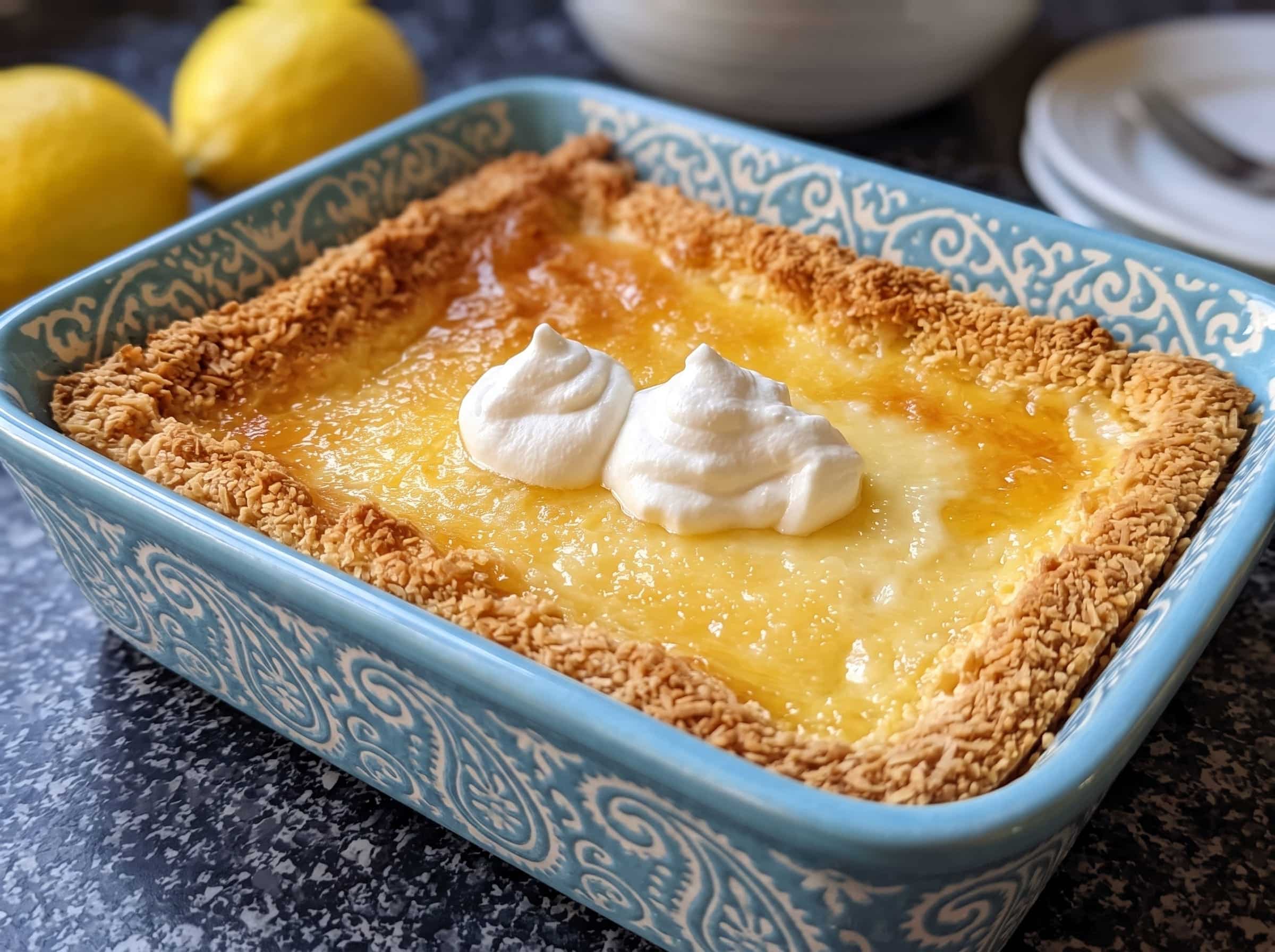 Sugar-Free 4-Ingredient Lemon Cream Cheese Dump Cake
