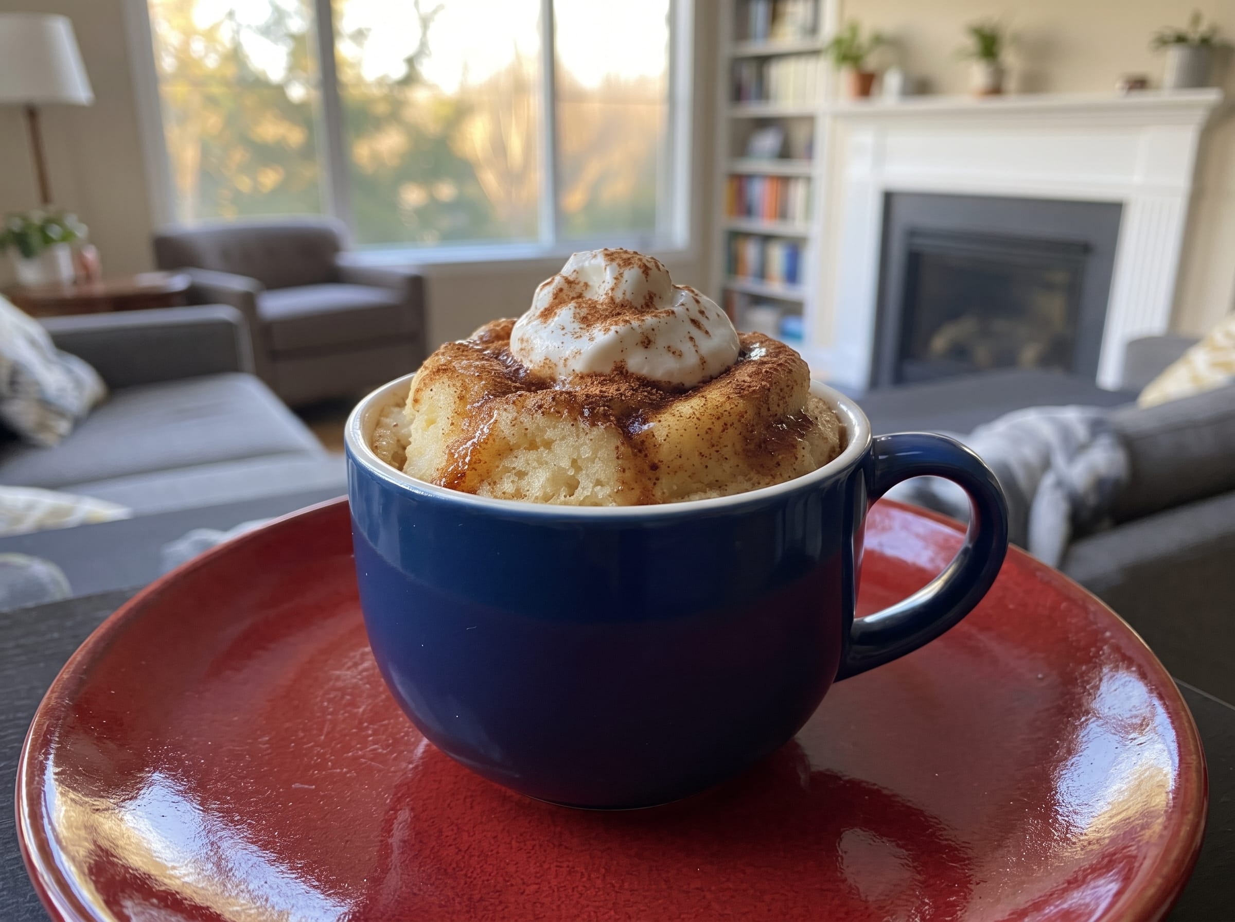 Sugar-Free Cottage Cheese Cinnamon Roll Mug Cake