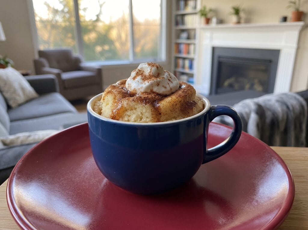 5-Minute Sugar-Free Cinnamon Roll Mug Cake